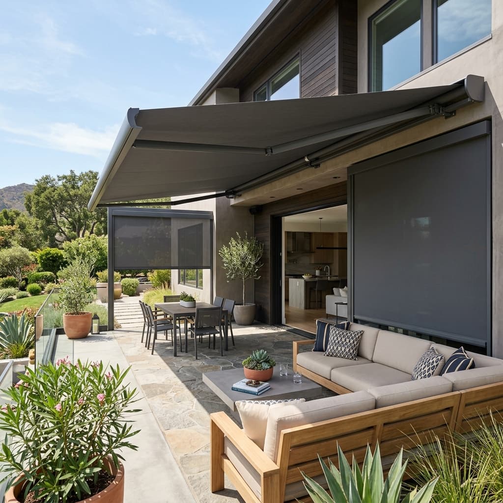Comfortable lounge chair with window furnishings